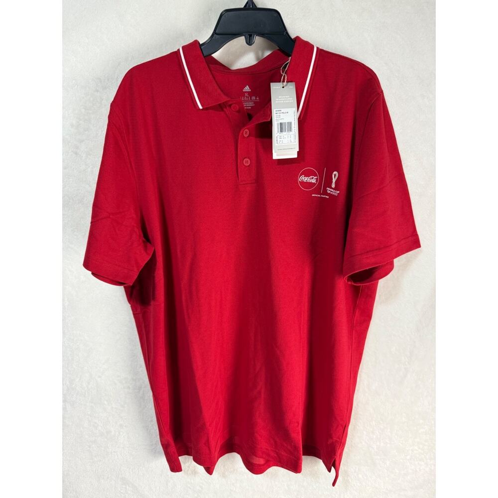 Adidas Aeroready Coca-Cola Fifa World Cup Qatar 2022 Red Polo Shirt XL *NWT